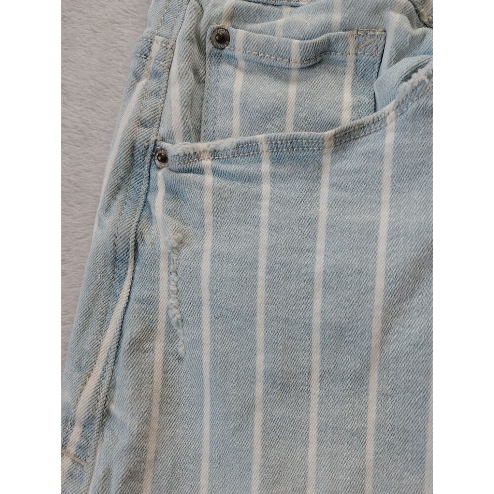 Kensie Light Blue and White Denim Striped Jean Skirt Size 4 - Picture 4 of 9